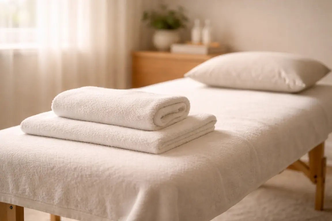 Klient při uvolňující biodynamické masáži a práci s dotekem