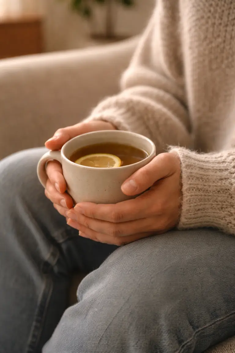 Detail rukou vyjadřující podporu a lidský kontakt při terapii